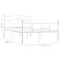 Estructura de cama de metal blanco 140x200 cm de vidaXL, Camas y somieres - Ref: Foro24-284519, Precio: 138,02 €, Descuento: %