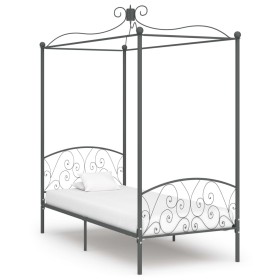 Graues Himmelbettgestell aus Metall, 100 x 200 cm von vidaXL, Betten und Lattenroste - Ref: Foro24-284481, Preis: 103,20 €, R...