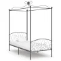 Gray metal canopy bed frame 100x200 cm by vidaXL, Beds and slatted bases - Ref: Foro24-284481, Price: 103,20 €, Discount: %