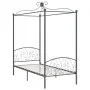 Gray metal canopy bed frame 100x200 cm by vidaXL, Beds and slatted bases - Ref: Foro24-284481, Price: 103,20 €, Discount: %