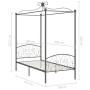 Estructura de cama con dosel metal gris 100x200 cm de vidaXL, Camas y somieres - Ref: Foro24-284481, Precio: 102,45 €, Descue...
