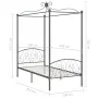 Gray metal canopy bed frame 100x200 cm by vidaXL, Beds and slatted bases - Ref: Foro24-284481, Price: 103,20 €, Discount: %