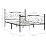 Estructura de cama con somier metal negro 160x200 cm de vidaXL, Camas y somieres - Ref: Foro24-284458, Precio: 152,54 €, Desc...