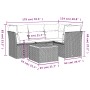 Set de muebles de jardín 5 pzas y cojines ratán sintético negro