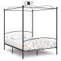 Estructura de cama con dosel metal negro 180x200 cm de vidaXL, Camas y somieres - Ref: Foro24-284479, Precio: 235,47 €, Descu...
