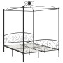 Estructura de cama con dosel metal negro 180x200 cm de vidaXL, Camas y somieres - Ref: Foro24-284479, Precio: 235,47 €, Descu...