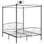 Estructura de cama con dosel metal negro 180x200 cm de vidaXL, Camas y somieres - Ref: Foro24-284479, Precio: 240,51 €, Descu...