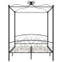 Estructura de cama con dosel metal negro 180x200 cm de vidaXL, Camas y somieres - Ref: Foro24-284479, Precio: 235,47 €, Descu...