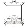 Estructura de cama con dosel metal negro 180x200 cm de vidaXL, Camas y somieres - Ref: Foro24-284479, Precio: 240,51 €, Descu...