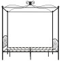 Estructura de cama con dosel metal negro 180x200 cm de vidaXL, Camas y somieres - Ref: Foro24-284479, Precio: 235,47 €, Descu...