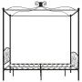 Estructura de cama con dosel metal negro 180x200 cm de vidaXL, Camas y somieres - Ref: Foro24-284479, Precio: 240,51 €, Descu...