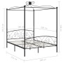 Estructura de cama con dosel metal negro 180x200 cm de vidaXL, Camas y somieres - Ref: Foro24-284479, Precio: 235,47 €, Descu...