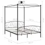 Estructura de cama con dosel metal negro 180x200 cm de vidaXL, Camas y somieres - Ref: Foro24-284479, Precio: 240,51 €, Descu...