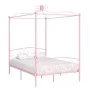 Estructura de cama con dosel metal rosa 140x200 cm de vidaXL, Camas y somieres - Ref: Foro24-284489, Precio: 221,25 €, Descue...