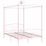 Estructura de cama con dosel metal rosa 140x200 cm de vidaXL, Camas y somieres - Ref: Foro24-284489, Precio: 221,25 €, Descue...