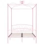 Estructura de cama con dosel metal rosa 140x200 cm de vidaXL, Camas y somieres - Ref: Foro24-284489, Precio: 221,25 €, Descue...