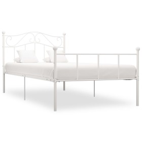 Bettgestell aus weißem Metall, 100 x 200 cm von vidaXL, Betten und Lattenroste - Ref: Foro24-284517, Preis: 122,61 €, Rabatt: %