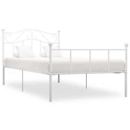 Bettgestell aus weißem Metall, 100 x 200 cm von vidaXL, Betten und Lattenroste - Ref: Foro24-284517, Preis: 120,23 €, Rabatt: %