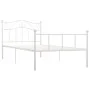 White metal bed frame 100x200 cm by vidaXL, Beds and slatted bases - Ref: Foro24-284517, Price: 120,14 €, Discount: %