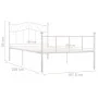 Bettgestell aus weißem Metall, 100 x 200 cm von vidaXL, Betten und Lattenroste - Ref: Foro24-284517, Preis: 120,23 €, Rabatt: %