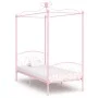 Estructura de cama con dosel metal rosa 100x200 cm de vidaXL, Camas y somieres - Ref: Foro24-284487, Precio: 185,74 €, Descue...