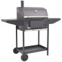 Holzkohle-Räuchergrill mit schwarzem unteren Regal von vidaXL, Grillen - Ref: Foro24-43048, Preis: 297,36 €, Rabatt: %