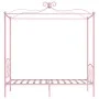 Estructura de cama con dosel metal rosa 100x200 cm de vidaXL, Camas y somieres - Ref: Foro24-284487, Precio: 185,74 €, Descue...