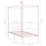 Estructura de cama con dosel metal rosa 100x200 cm de vidaXL, Camas y somieres - Ref: Foro24-284487, Precio: 185,74 €, Descue...