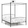 Estructura de cama con dosel metal negro 160x200 cm de vidaXL, Camas y somieres - Ref: Foro24-284478, Precio: 267,91 €, Descu...