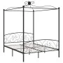 Black metal canopy bed frame 160x200 cm by vidaXL, Beds and slatted bases - Ref: Foro24-284478, Price: 267,60 €, Discount: %