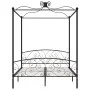 Estructura de cama con dosel metal negro 160x200 cm de vidaXL, Camas y somieres - Ref: Foro24-284478, Precio: 267,91 €, Descu...