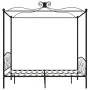Estructura de cama con dosel metal negro 160x200 cm de vidaXL, Camas y somieres - Ref: Foro24-284478, Precio: 267,91 €, Descu...
