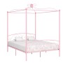 Estructura de cama con dosel metal rosa 180x200 cm de vidaXL, Camas y somieres - Ref: Foro24-284491, Precio: 140,90 €, Descue...