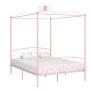 Estructura de cama con dosel metal rosa 180x200 cm de vidaXL, Camas y somieres - Ref: Foro24-284491, Precio: 139,30 €, Descue...