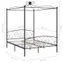 Estructura de cama con dosel metal negro 160x200 cm de vidaXL, Camas y somieres - Ref: Foro24-284478, Precio: 267,91 €, Descu...