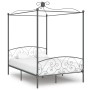 Estructura de cama con dosel metal gris 140x200 cm de vidaXL, Camas y somieres - Ref: Foro24-284483, Precio: 191,45 €, Descue...