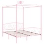 Estructura de cama con dosel metal rosa 180x200 cm de vidaXL, Camas y somieres - Ref: Foro24-284491, Precio: 140,90 €, Descue...