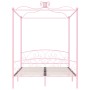 Estructura de cama con dosel metal rosa 180x200 cm de vidaXL, Camas y somieres - Ref: Foro24-284491, Precio: 140,90 €, Descue...