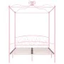 Estructura de cama con dosel metal rosa 180x200 cm de vidaXL, Camas y somieres - Ref: Foro24-284491, Precio: 139,30 €, Descue...