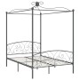 Estructura de cama con dosel metal gris 140x200 cm de vidaXL, Camas y somieres - Ref: Foro24-284483, Precio: 191,45 €, Descue...
