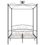 Estructura de cama con dosel metal gris 140x200 cm de vidaXL, Camas y somieres - Ref: Foro24-284483, Precio: 191,45 €, Descue...