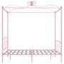Estructura de cama con dosel metal rosa 180x200 cm de vidaXL, Camas y somieres - Ref: Foro24-284491, Precio: 140,90 €, Descue...