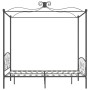 Estructura de cama con dosel metal gris 140x200 cm de vidaXL, Camas y somieres - Ref: Foro24-284483, Precio: 191,45 €, Descue...
