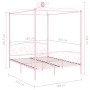 Estructura de cama con dosel metal rosa 180x200 cm de vidaXL, Camas y somieres - Ref: Foro24-284491, Precio: 140,90 €, Descue...
