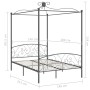 Estructura de cama con dosel metal gris 140x200 cm de vidaXL, Camas y somieres - Ref: Foro24-284483, Precio: 191,45 €, Descue...