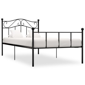 Estructura de cama de metal negro 90x200 cm