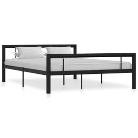 Black and white metal bed frame 120x200 cm by vidaXL, Beds and slatted bases - Ref: Foro24-284552, Price: 125,79 €, Discount: %