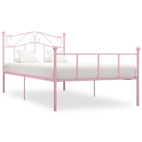 Rosa Metallbettgestell 90x200 cm von vidaXL, Betten und Lattenroste - Ref: Foro24-284537, Preis: 117,27 €, Rabatt: %