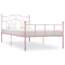 Rosa Metallbettgestell 90x200 cm von vidaXL, Betten und Lattenroste - Ref: Foro24-284537, Preis: 110,93 €, Rabatt: %