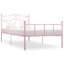 Pink metal bed frame 90x200 cm by vidaXL, Beds and slatted bases - Ref: Foro24-284537, Price: 117,27 €, Discount: %